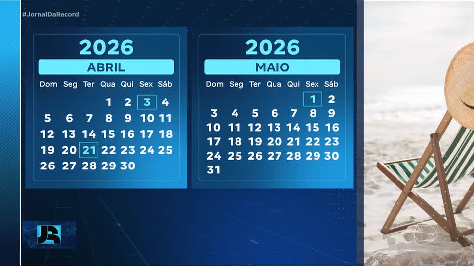 Calendário de 2026 favorece longas folgas e promete movimentar turismo e serviços