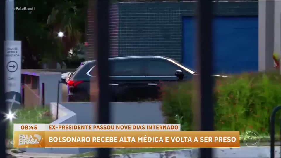 Bolsonaro recebe alta hospitalar e retorna à prisão em Brasília