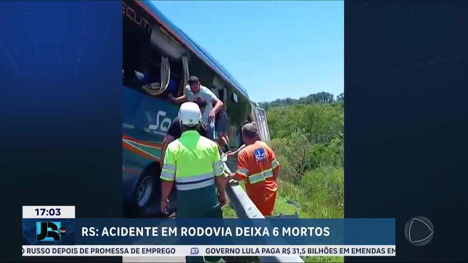 Acidente grave entre caminhão e ônibus deixa seis mortos no Rio Grande do Sul