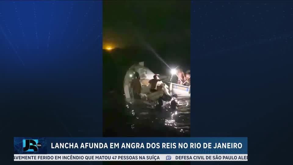 Lancha afunda em Angra dos Reis, no Rio de Janeiro