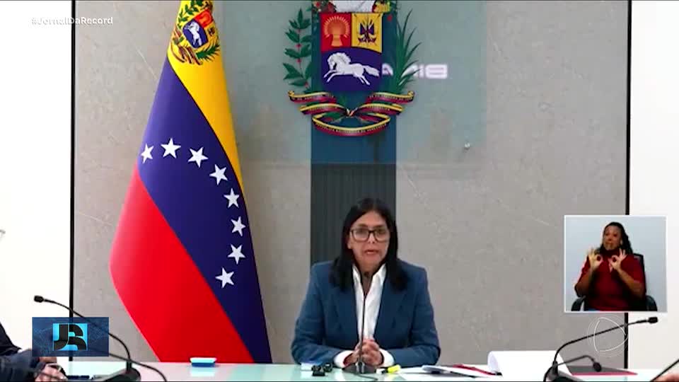 Delcy Rodríguez, vice-presidente da Venezuela, faz pronunciamento após prisão de Maduro