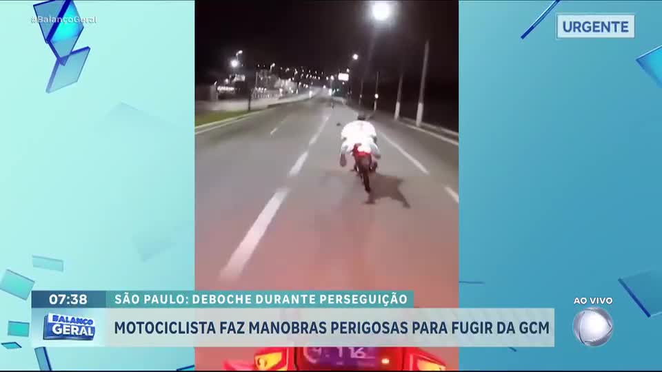 Motociclista faz manobras perigosas para fugir da GCM, mas acaba preso em SP