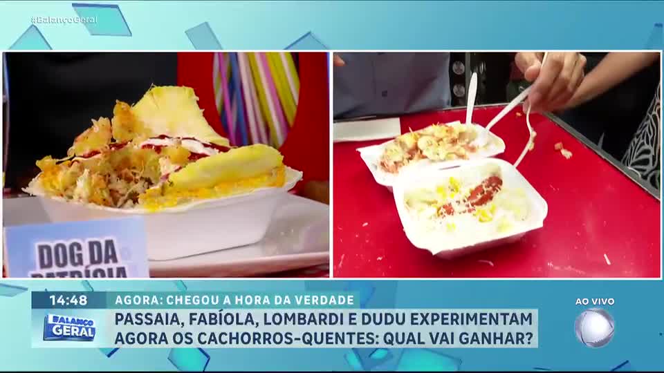 Dudu Camargo experimenta cachorro-quente de abacaxi, de maçã e de manga em Osasco (SP)