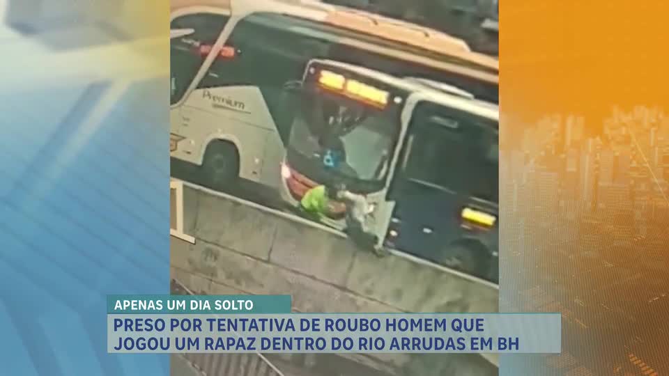 Suspeito de empurrar homem no rio Arrudas é preso novamente por tentativa de assalto no centro de BH