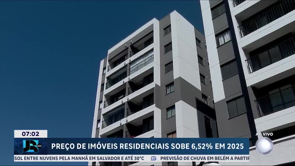 Preço dos imóveis residenciais sobe 6,52% em 2025