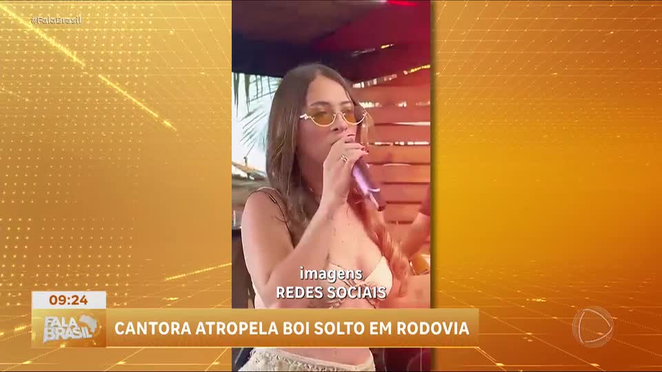 Cantora Letícia Santos se envolve em acidente com boi na pista em Recife (PE)