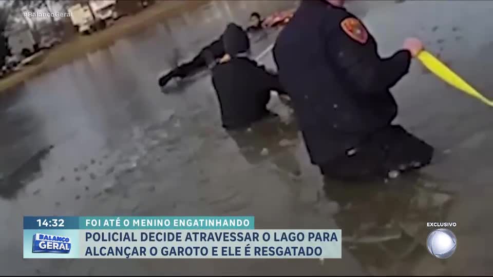 Menino de 8 anos é resgatado após cair em lago congelado nos EUA; veja vídeo