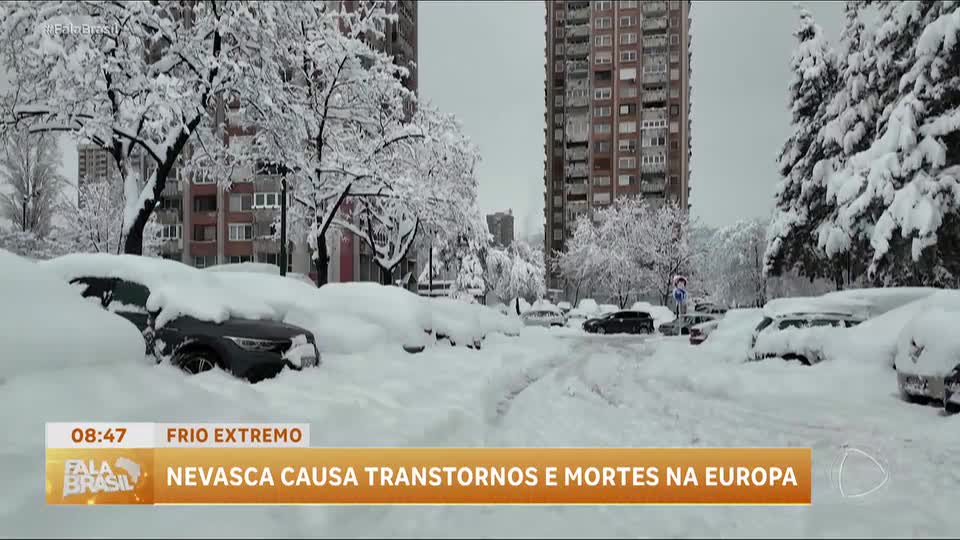Nevasca na Europa causa caos no transporte e deixa ao menos cinco mortos