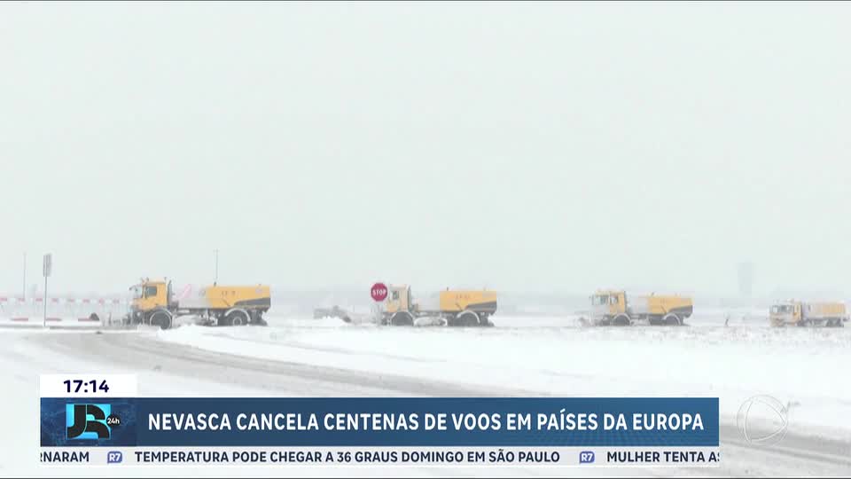 Nevasca cancela centenas de voos em países da Europa