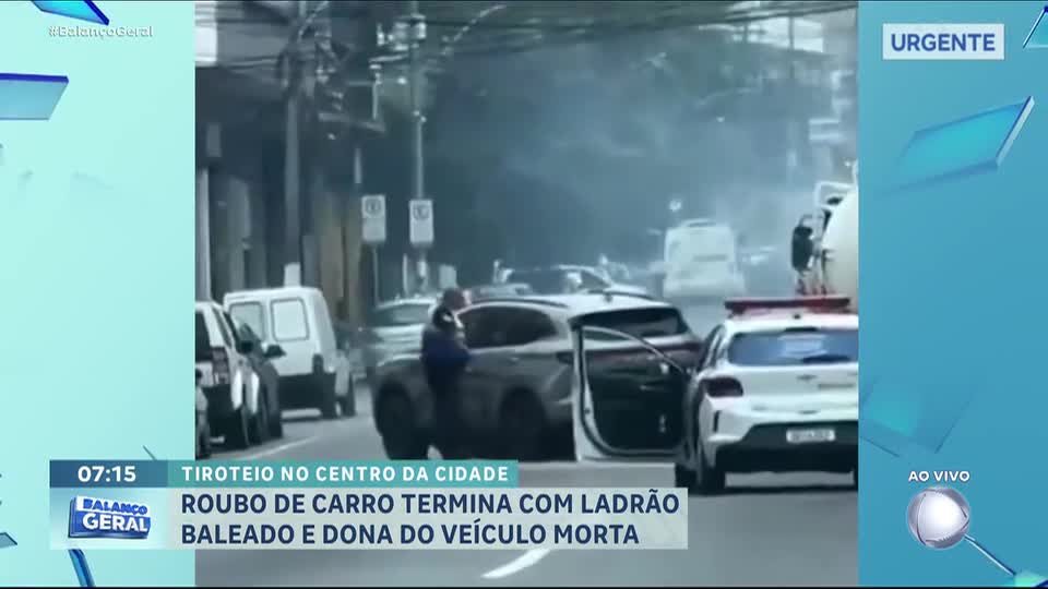 Tentativa de roubo de carro termina com ladrão baleado e dona do veículo morta no RJ