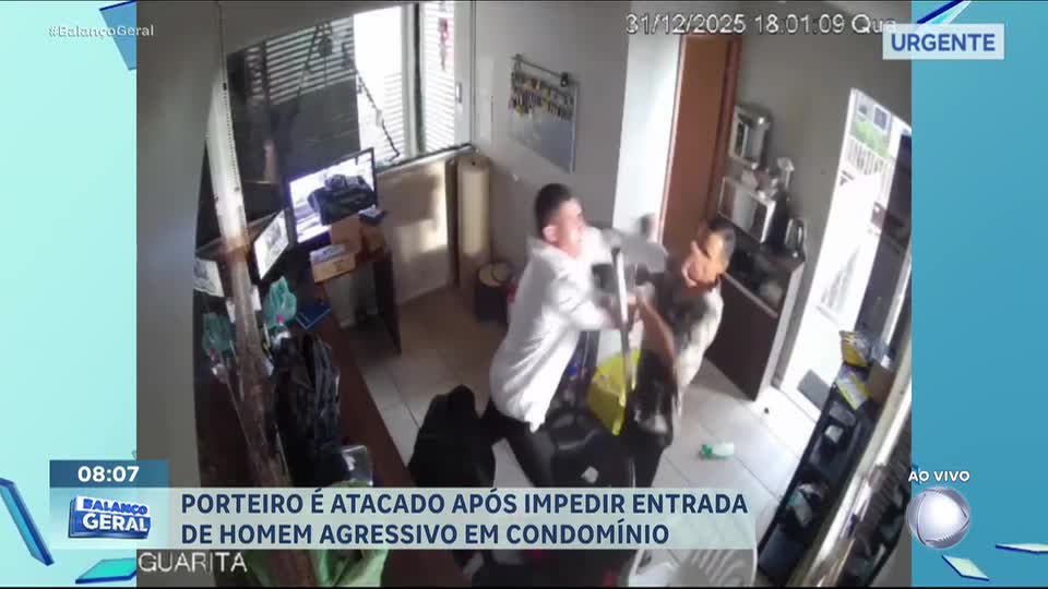 Porteiro é esfaqueado após impedir entrada de homem em condomínio de Goiás