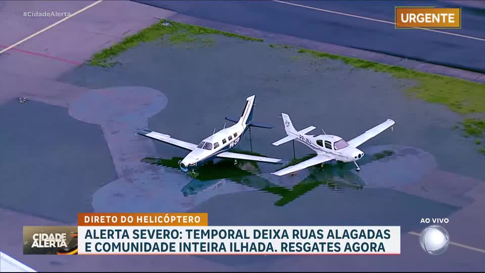Aeroporto Campo de Marte, em SP, é fechado devido às fortes chuvas que atingem a capital paulista