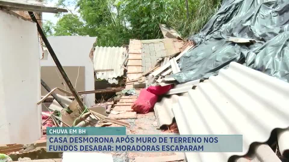 Desabamento de casa deixa família desabrigada na região Nordeste de BH