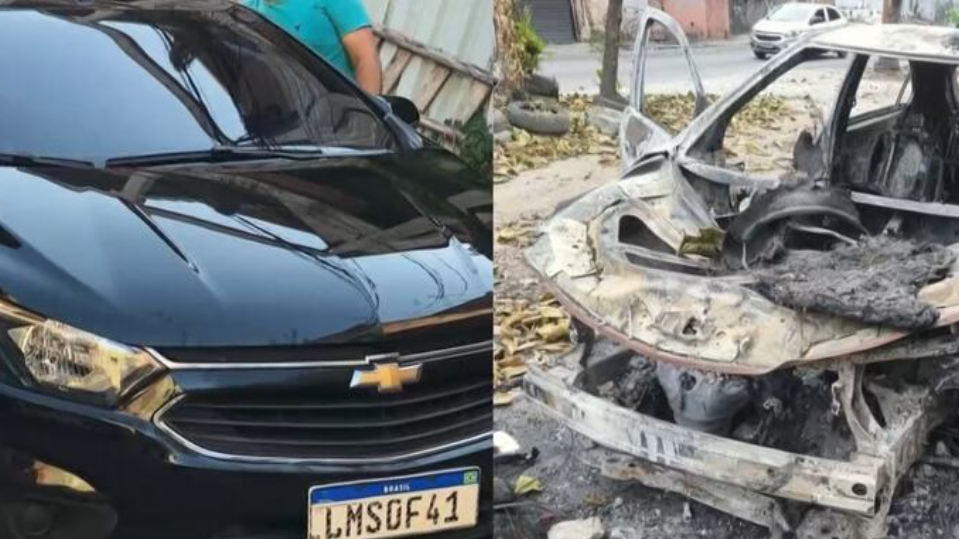 Casal tem carro roubado durante entrega em Vaz Lobo; veículo é encontrado queimado