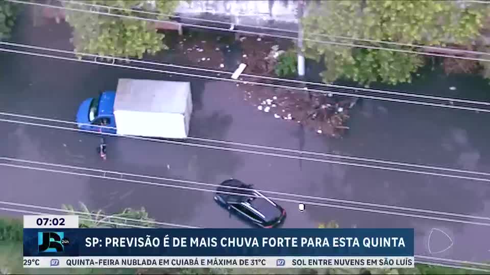 São Paulo pode ter mais um dia de chuva forte nesta quinta-feira (8)