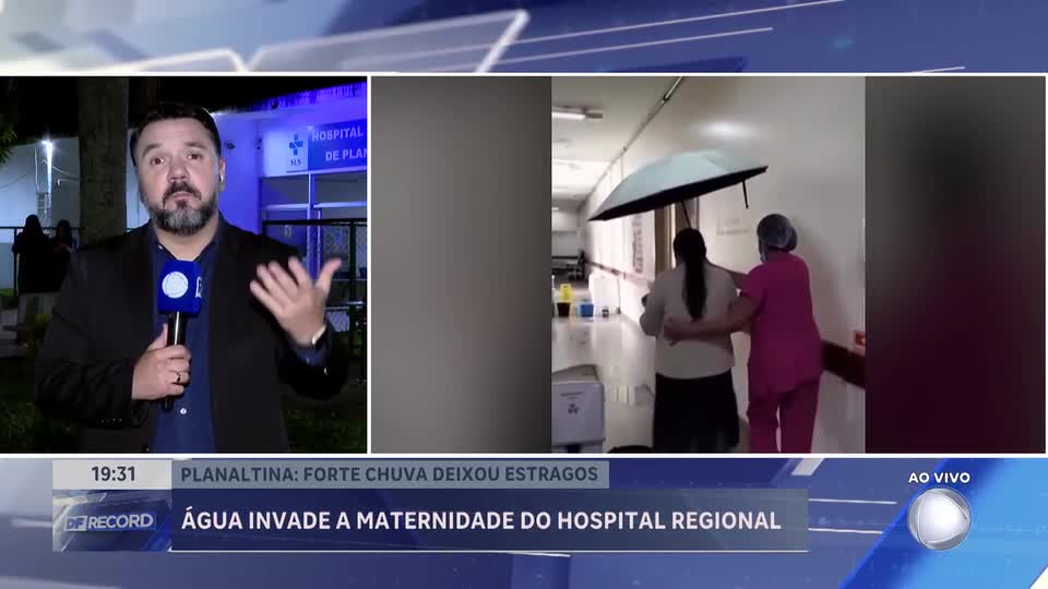 Vazamento em hospital de Planaltina (DF) causa alagamento no corredor
