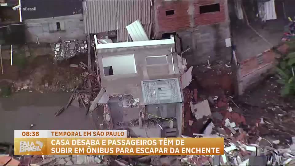 Temporal em São Paulo causa desabamento e resgates dramáticos