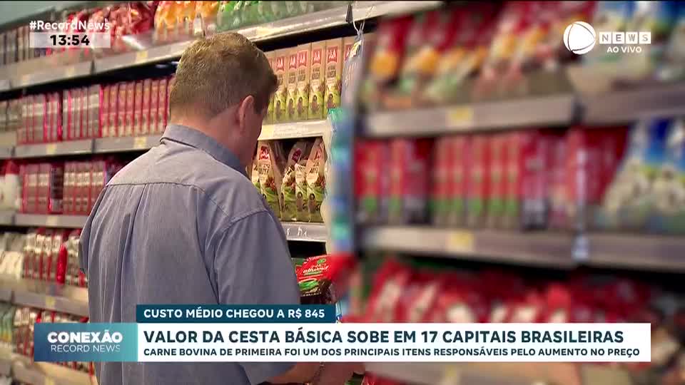 Valor da cesta básica sobe em 17 capitais brasileiras