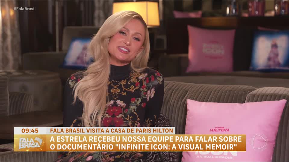 Exclusivo: Paris Hilton recebe equipe do Fala Brasil e manda mensagem carinhosa aos fãs brasileiros
