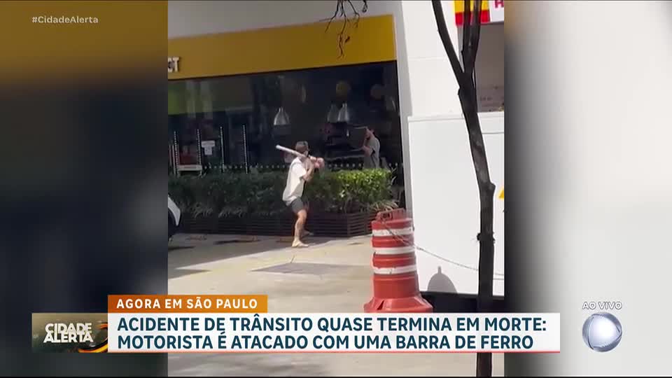 Motorista quase morre ao ser atacado com barra de ferro após acidente de trânsito