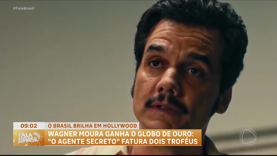 Wagner Moura celebra cultura brasileira ao vencer prêmio de melhor ator dramático no Globo de Ouro