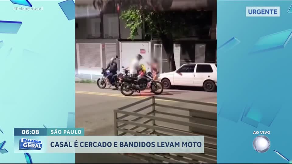 Bandidos cercam casal e levam moto em Santo André (SP)