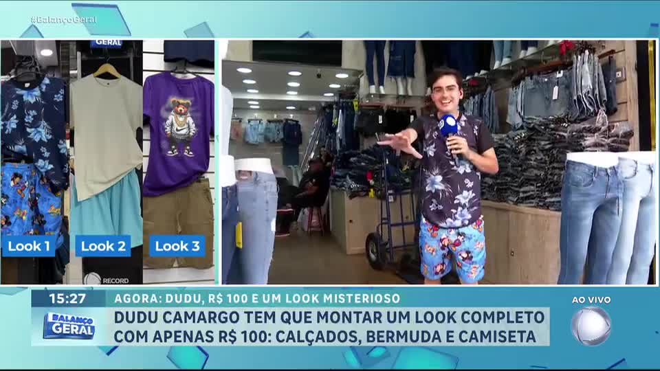 Dudu Camargo monta look completo com apenas R$ 100 no Brás, centro comercial de São Paulo