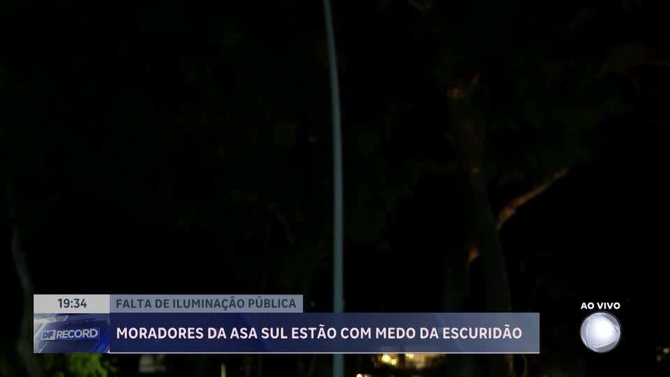 Moradores da quadra 104 da Asa Sul (DF) denunciam falta de iluminação pública