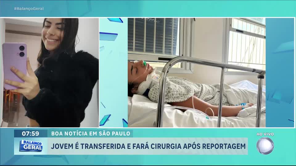Jovem é transferida e fará cirurgia após reportagem do Balanço Geral Manhã