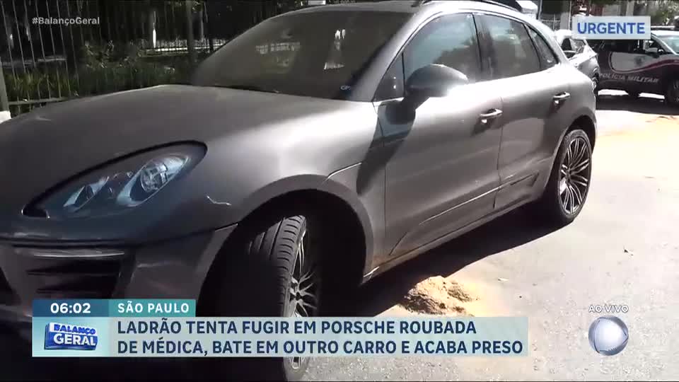 Bandido em carro de luxo roubado é preso em São Paulo após tentar fugir e provocar acidente