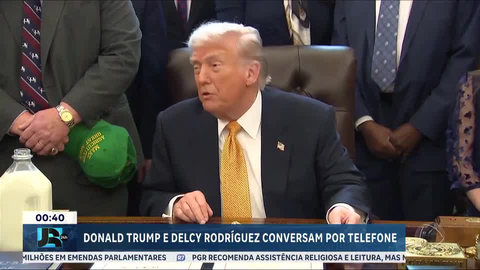 Trump diz que conversa com Delcy Rodríguez e afirma que EUA “vão se dar muito bem com a Venezuela”