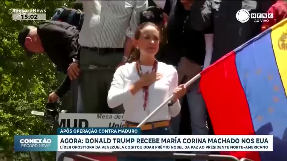 Donald Trump recebe María Corina Machado nos EUA nesta quinta-feira (15)