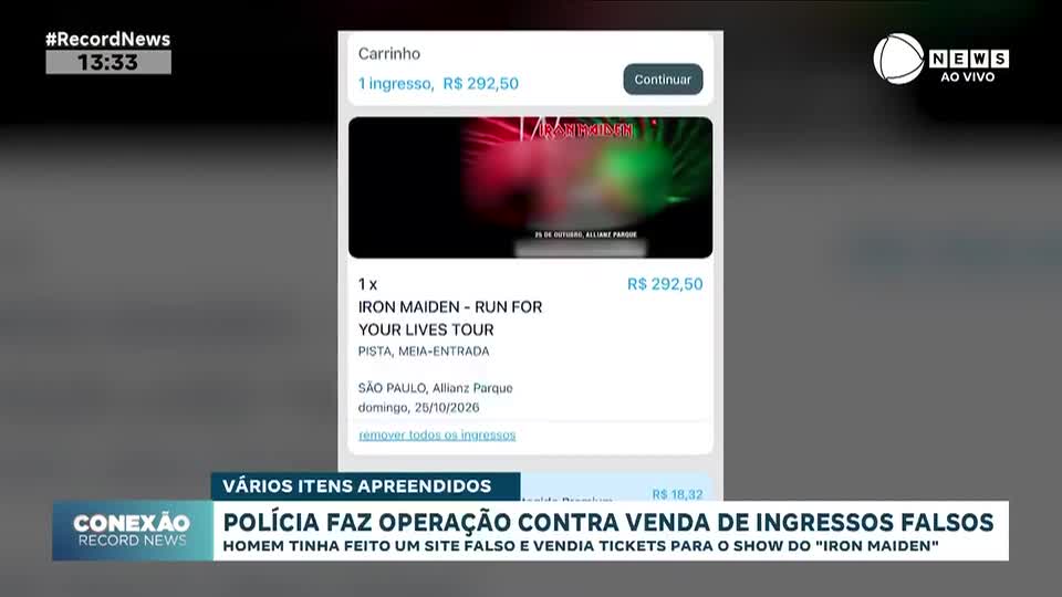 Polícia faz operação contra venda de ingressos falsos