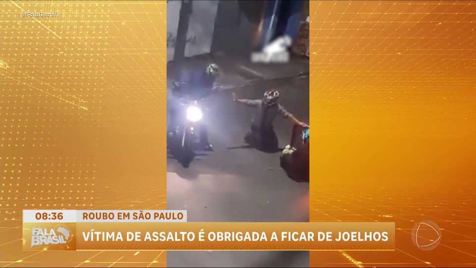 Motociclista é forçado a ficar de joelhos durante assalto em São Paulo