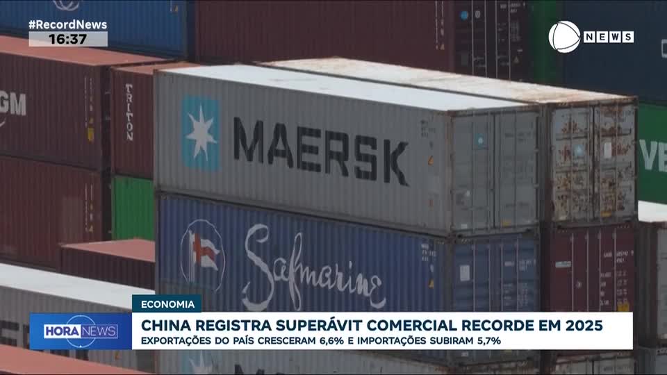 Exportações da China cresceram 6,6% em 2025 na comparação anual