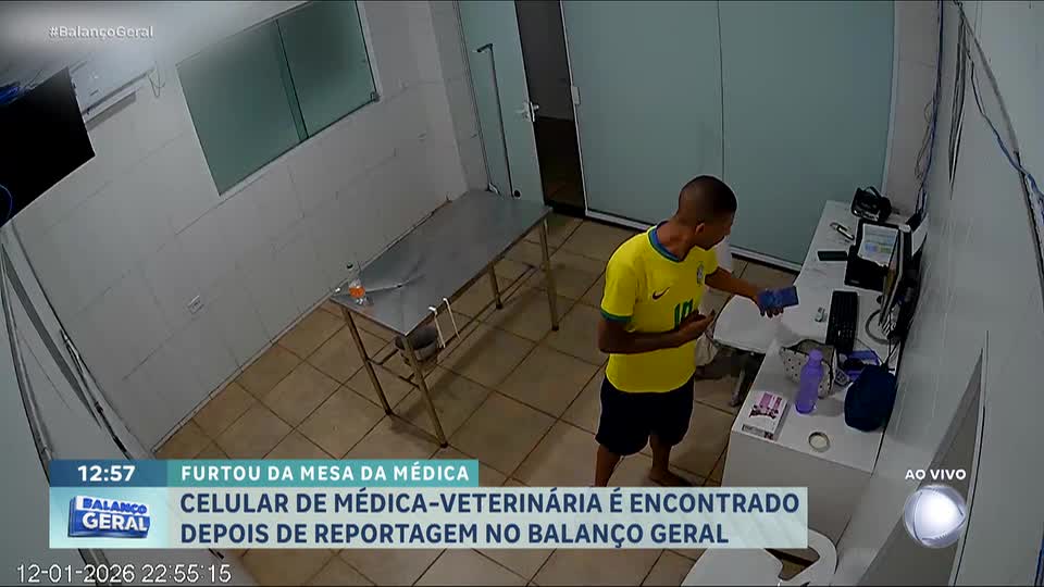 Celular de veterinária furtado é encontrado após reportagem do Balanço Geral