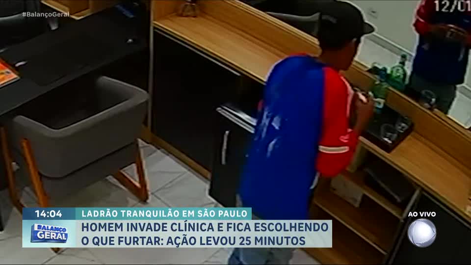 Sem pressa, ladrão 'tranquilão' invade clínica odontológica e faz a limpa