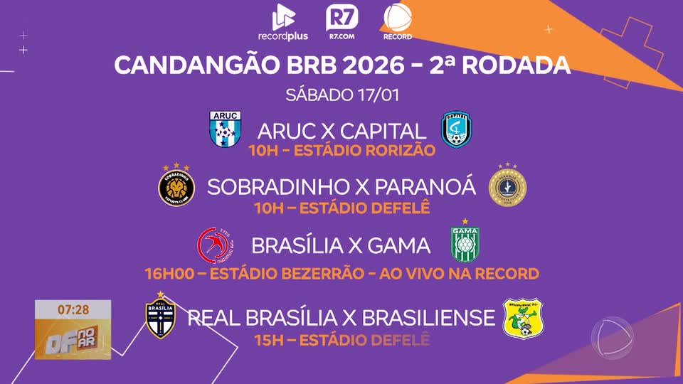 Confira os detalhes da segunda rodada do Candangão com jogos programados para este fim de semana