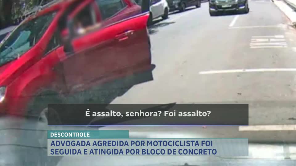 Advogada agredida por motociclista em BH foi seguida e atingida por bloco de concreto