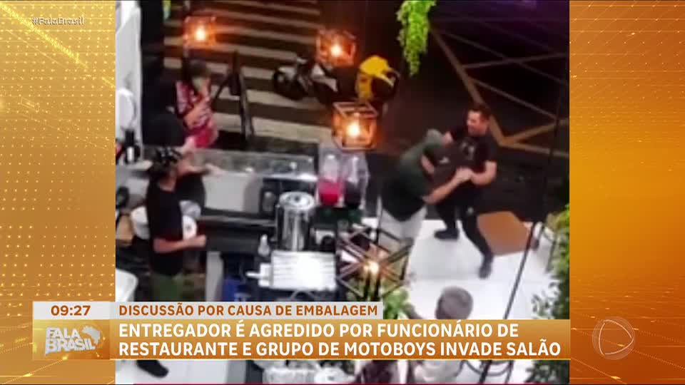 Entregador é agredido por funcionário de restaurante e motoboys invadem local 