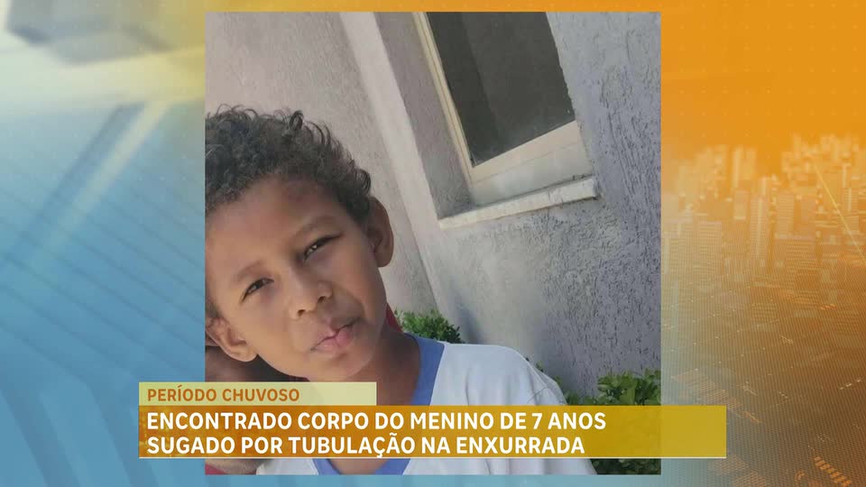 Encontrado corpo do menino de 7 anos sugado por tubulação durante enxurrada em MG 