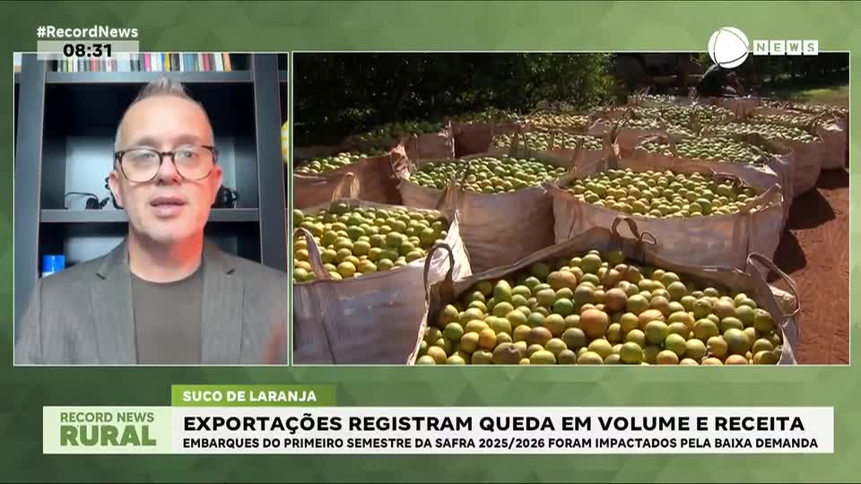 Exportações de suco de laranja registram queda em volume e receita