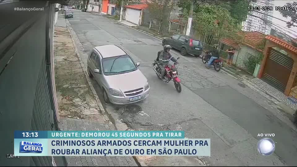 Criminosos armados cercam mulher em São Paulo para roubar aliança de ouro