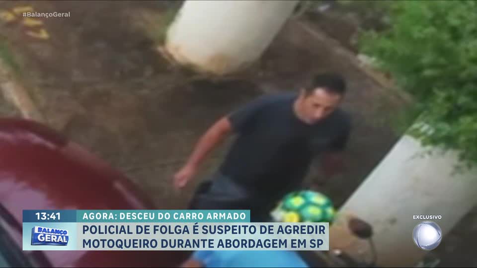 Motoqueiro é agredido por policial civil à paisana durante abordagem sem identificação oficial