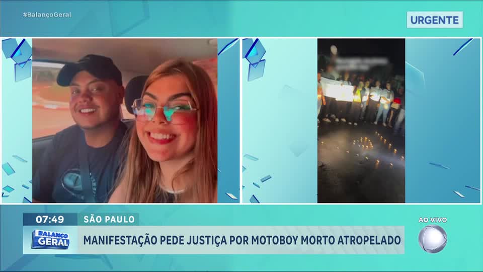 Manifestação pede punição a motorista que atropelou e matou motoboy ao fazer conversão proibida