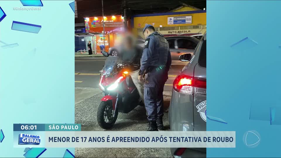 Menor é apreendido após tentativa de roubo frustrado na zona sul de São Paulo
