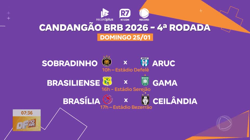 Veja os jogos da próxima rodada do Candangão BRB 2026