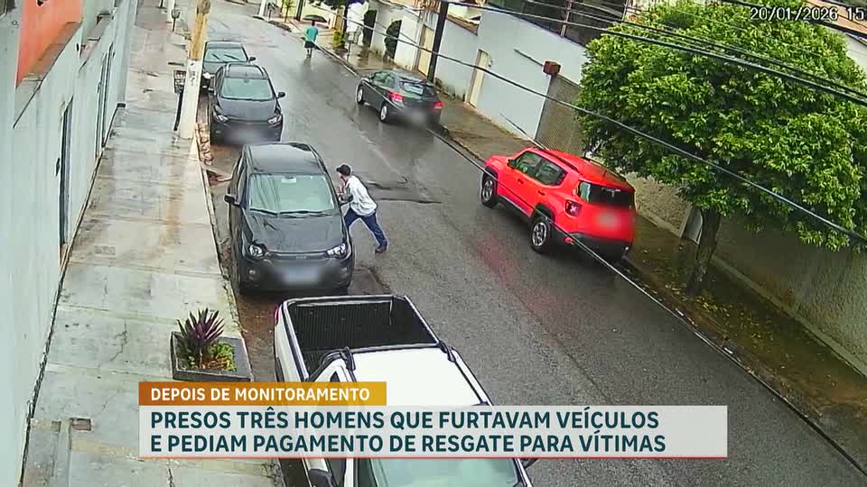Presos três homens que furtavam veículos e pediam pagamento de resgate para vítimas em BH 