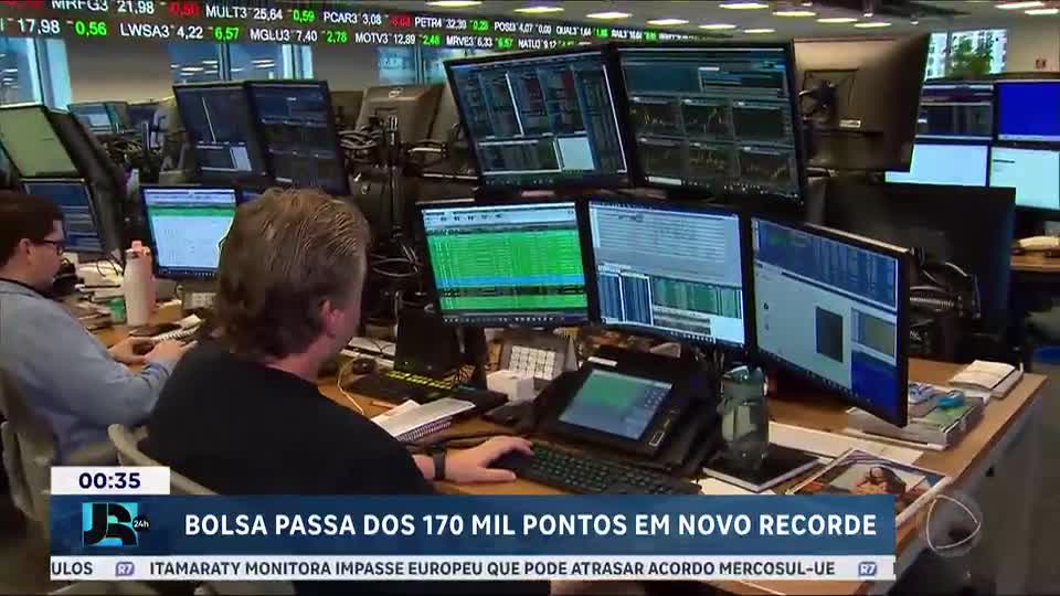 Bolsa de Valores bate novo recorde e supera 170 mil pontos