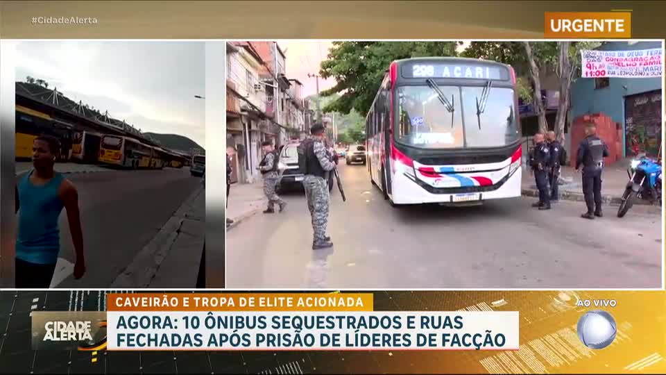 Dez ônibus são sequestrados por criminosos e feitos de barricadas em Madureira, no Rio de Janeiro